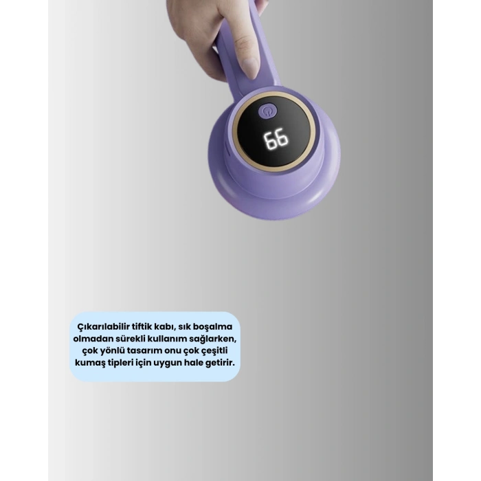 Nevamel® Şarjlı Tiftik Temizleme Makinesi Kablosuz Pratik Kullanım