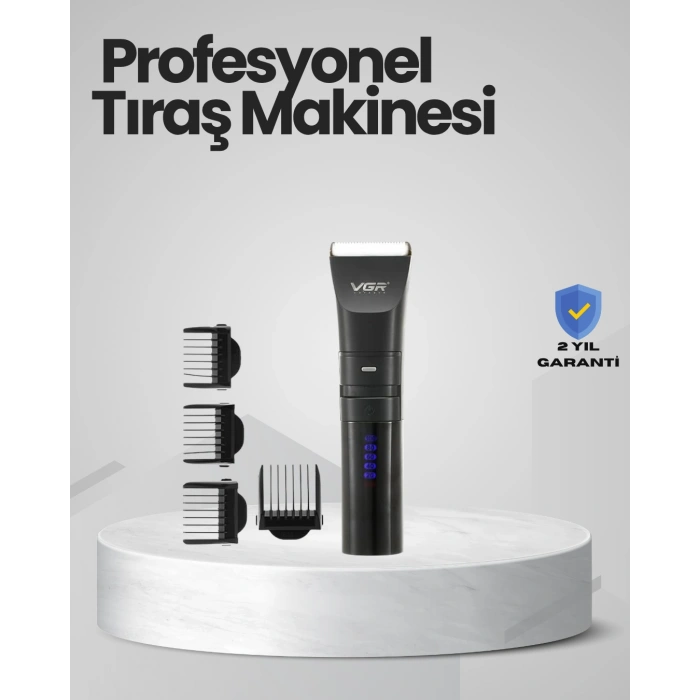 Nevamel Şarjlı Tıraş Makinesi –Dijital Ekranlı Hızlı Şarjlı Profesyonel Kesim Seti