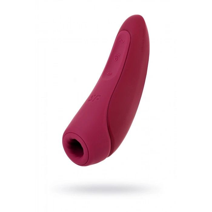 Nevamel® Satisfyer Curvy 1 Connect App Vakum Dalgası Klitoris Vibratörü, Silikon, Kırmızı, 14,3 Cm