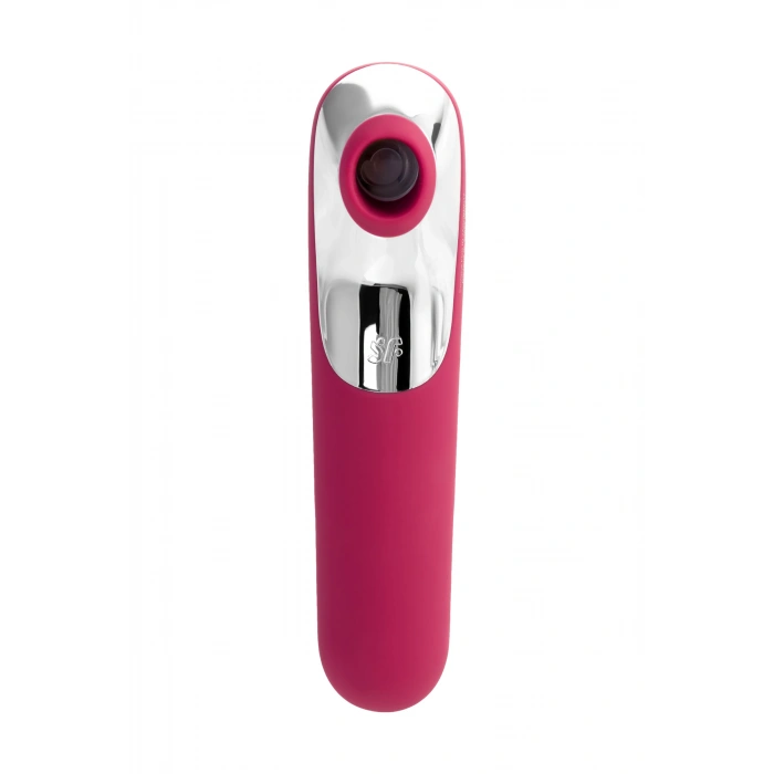 Nevamel® Satisfyer Dual Love Pink Vakum Klitoral Uyarıcı Vibratör, Silikon, Kırmızı, 16 Cm