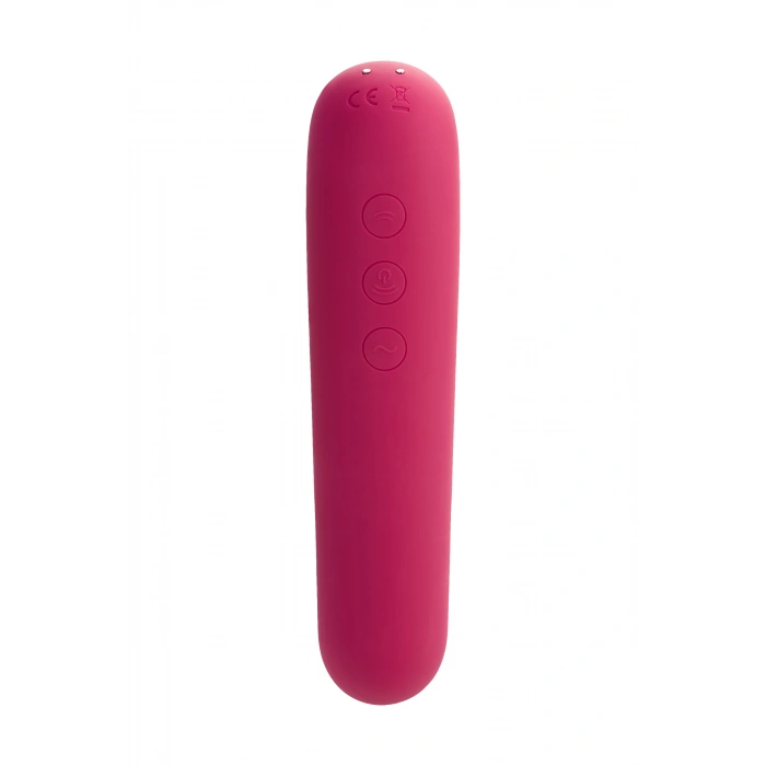 Nevamel® Satisfyer Dual Love Pink Vakum Klitoral Uyarıcı Vibratör, Silikon, Kırmızı, 16 Cm