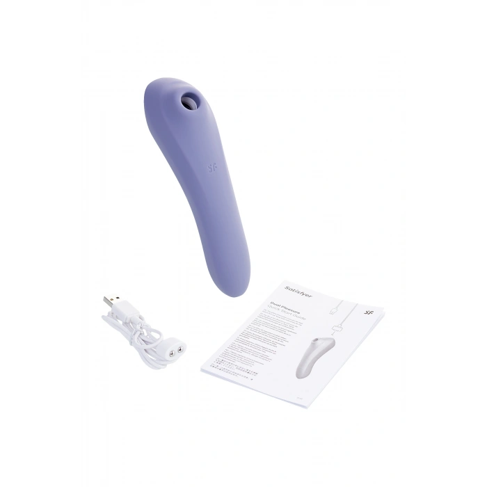 Nevamel® Satisfyer Dual Pleasure Vakum Dalgası Klitoral Vibratör, Silikon, Mor, 17.9 Cm