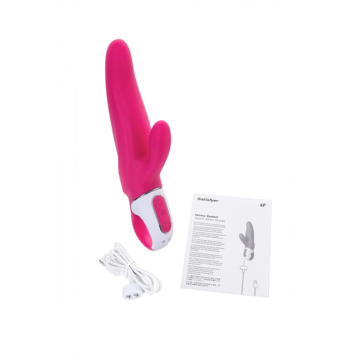 Nevamel® Satisfyer Mr.rabbit Vibratör, Silikon, Kırmızı, 22,1 Cm