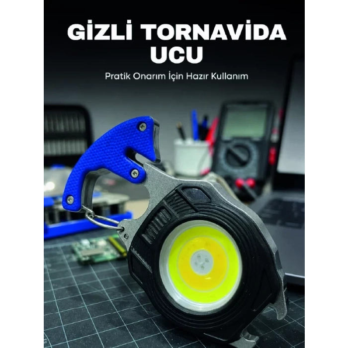 Nevamel® SB Type-C Şarjlı COB LED Çok Amaçlı Acil Durum Feneri Kamp Araç ve Günlük Kullanım