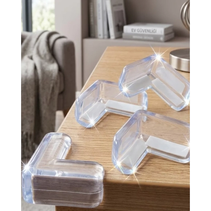 Nevamel® Şeffaf Köşe Koruyucu 4 Lü Set Çocuk Güvenlik Masa Köşe Aparatı