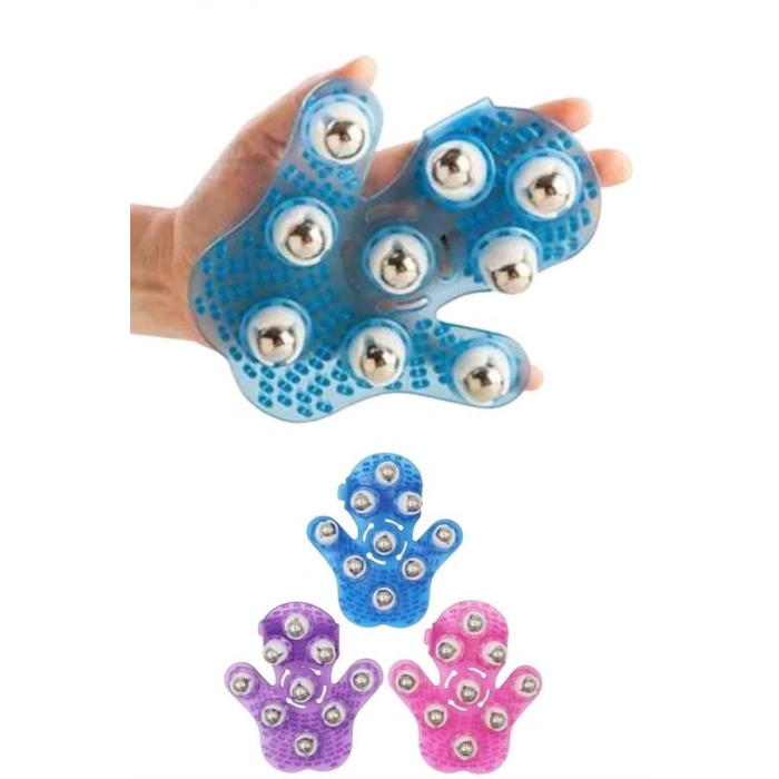 Nevamel® Selülit Giderici Masaj Eldiveni 9 Bilyeli Palm Masaj Eldiven Tam Vücut