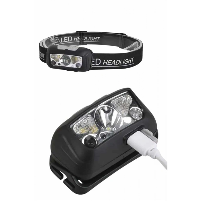 Nevamel Sensörlü Şarjlı Type-c Şarj Işıklı Kafa Lambası Kamp Lambası