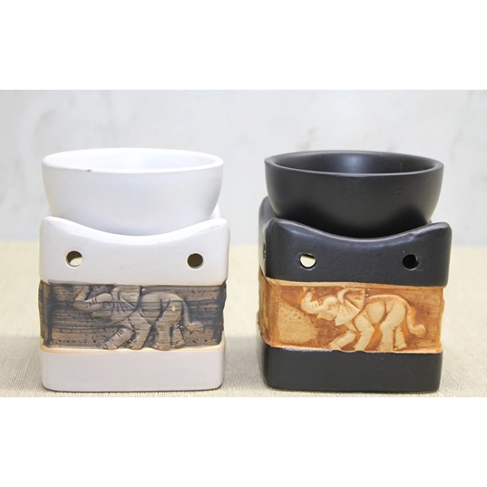 Nevamel Seramik Fil Kabartmalı Buhurdanlık