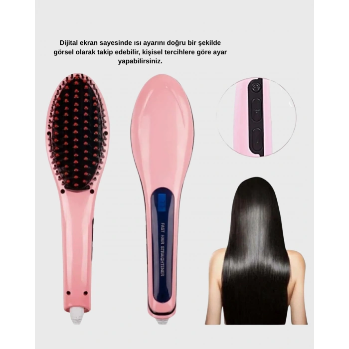Nevamel® Seramik Plakalı Saç Düzleştirici Hızlı Isınan 5 Kademe Isı Ayarlı