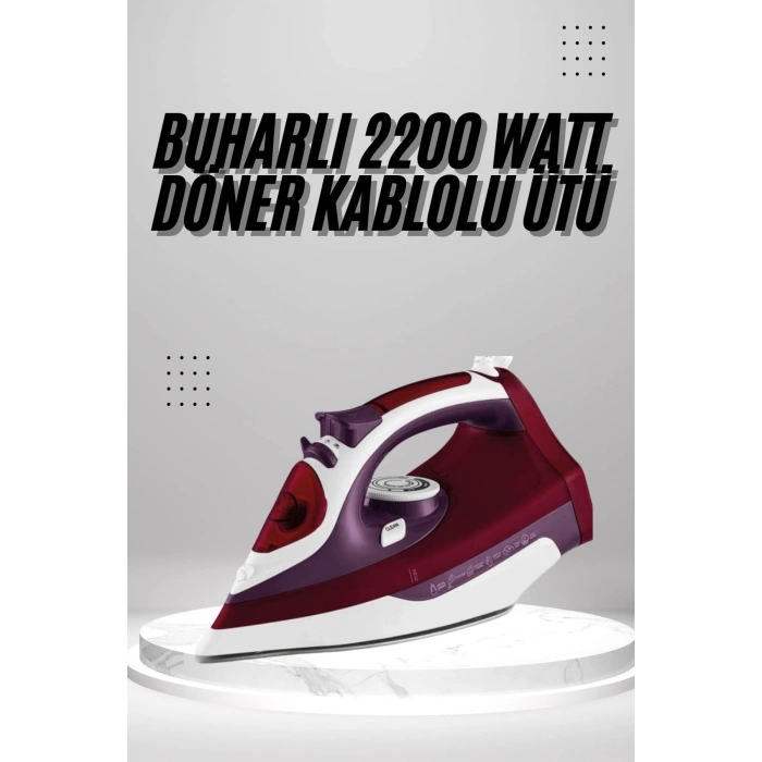 Nevamel Seramik Tabanlı Kırmızı 2200 Watt Şok Buharlı Ütü