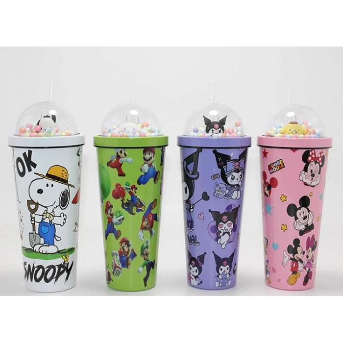 Nevamel® Sevimli Anime Karakterli Pipetli Termos & Suluk