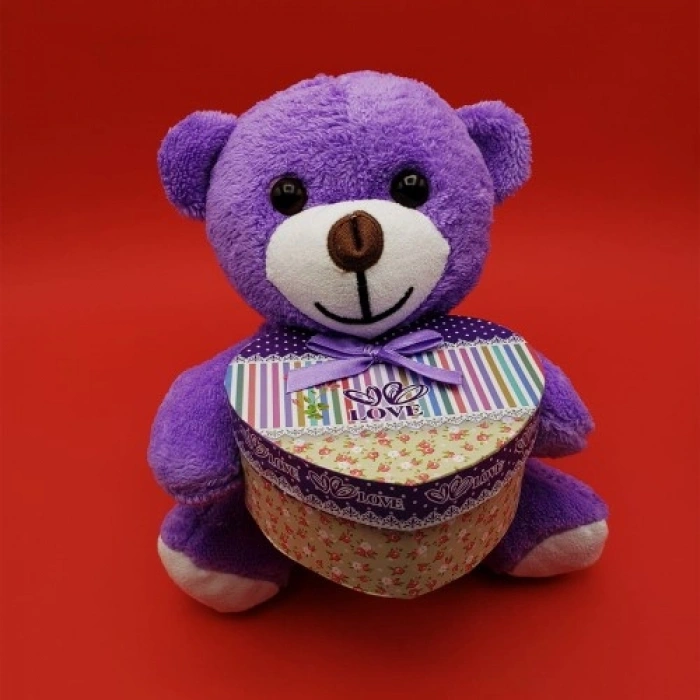 Nevamel  Sevimli Kalp Kutulu Peluş Ayıcık