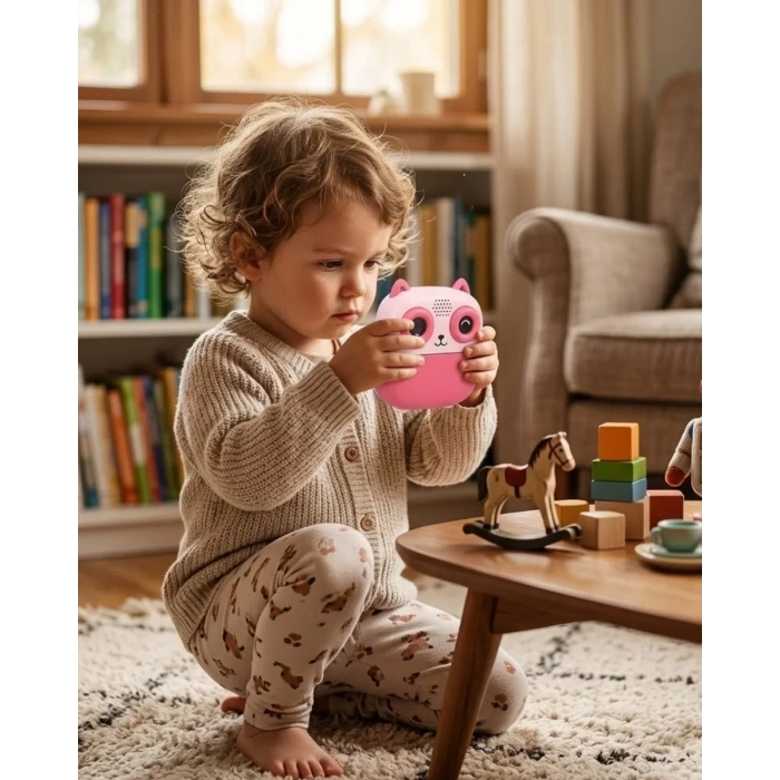 Nevamel® Sevimli Tasarımlı Baskılı Çocuk Kamerası 6 Renk Kalem 5 Kağıt Rulosu Hediyeli Eğlenceli Set