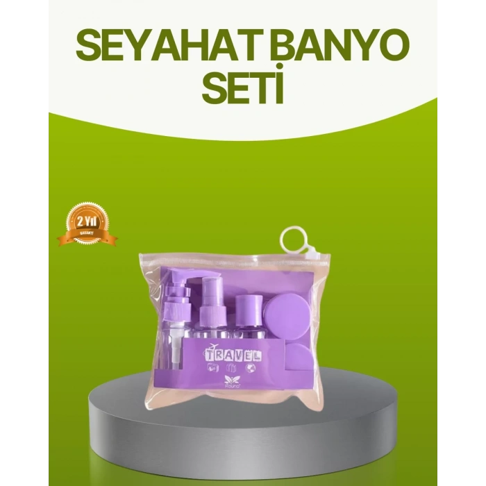 Nevamel® Seyahat Banyo Seti 5 Parça Şeffaf Taşıma Çantalı 30 ml