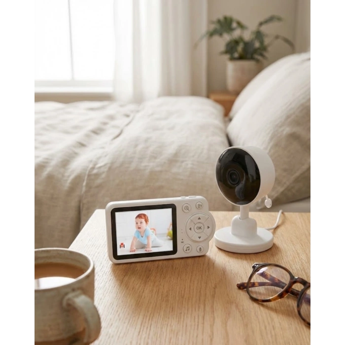 Nevamel® Sıcaklık Sensörlü Güvenli Bebek Kamerası İki Yönlü Ses