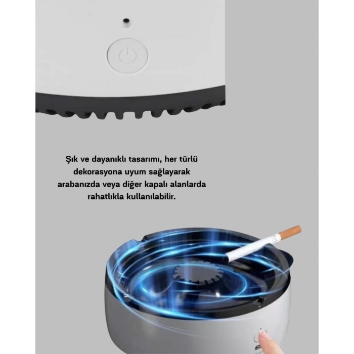 Nevamel® Sigara Dumanı ve Koku Giderici Hava Temizleyici Küllük – 2 Katmanlı Filtreli