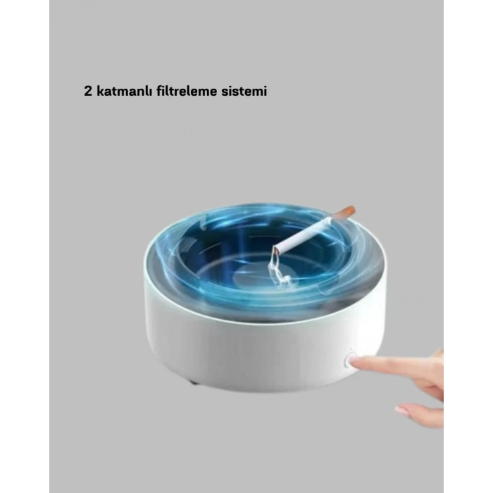 Nevamel® Sigara Dumanı ve Koku Giderici Hava Temizleyici Küllük – 2 Katmanlı Filtreli