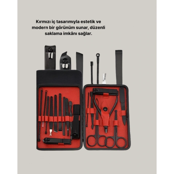 Nevamel Şık Kutu Tasarımlı 17 Parça Manikür Pedikür Seti Dayanıklı ve Hijyenik