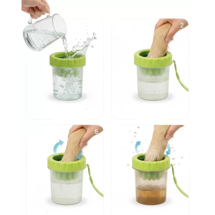 Nevamel® Silikon Kıllı Köpek Pati Temizleme Kabı Orta Büyük Irklar İçin Taşınabilir