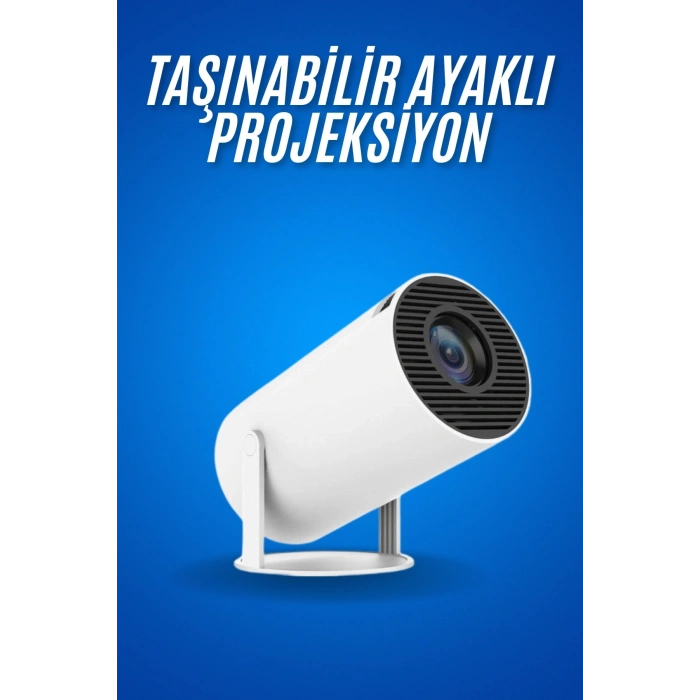 Nevamel Sinema Projektörü Android HDMI USB WİFİ Ses Çıkışlı Ayaklı Projeksiyon Taşınabilir
