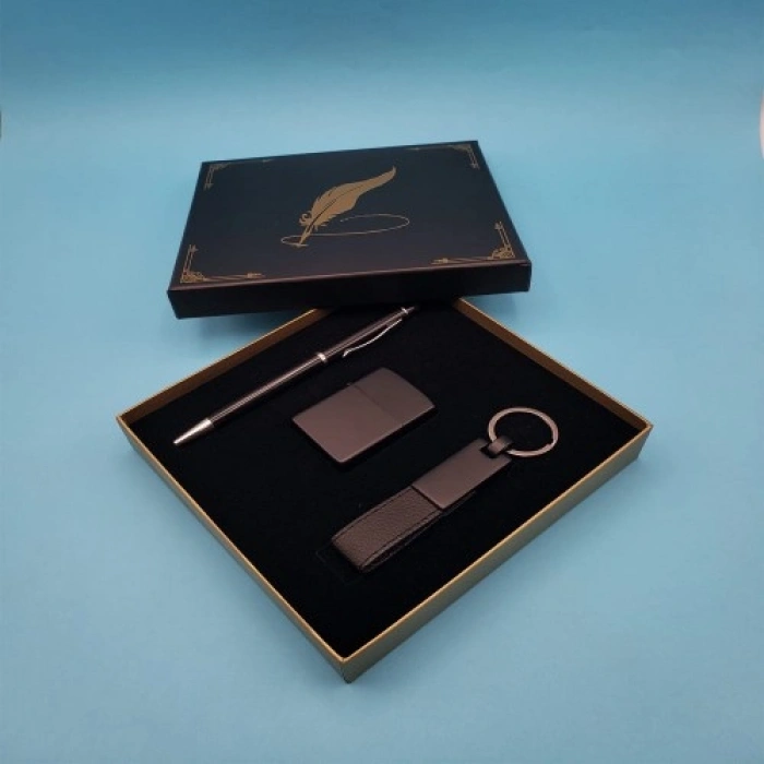 Nevamel  Siyah Anahtarlık Çakmak ve Tükenmez Kalem