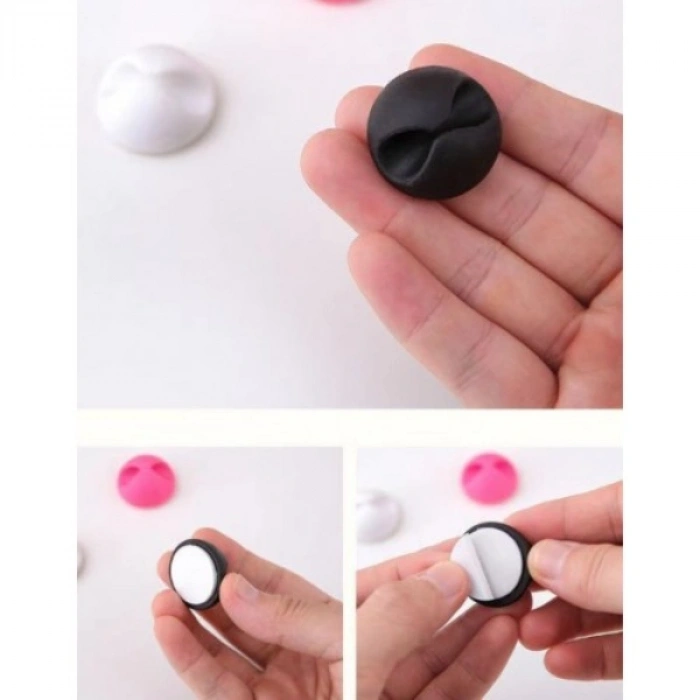 Nevamel Siyah Beyaz Kablo Sabitleme Klipsi 10lu