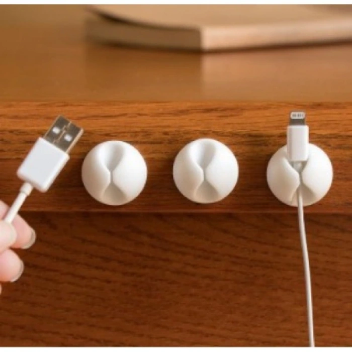 Nevamel Siyah Beyaz Kablo Sabitleme Klipsi 10lu