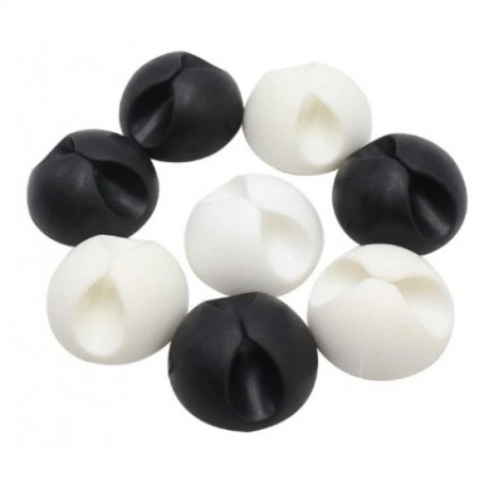 Nevamel Siyah Beyaz Kablo Sabitleme Klipsi 10lu