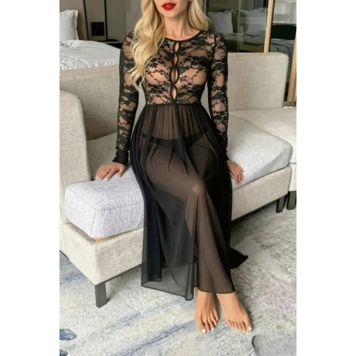 Nevamel® Siyah Dantel Jartiyer Takım – İç Çamaşırlı & Çoraplı Yüksek Bel Slip