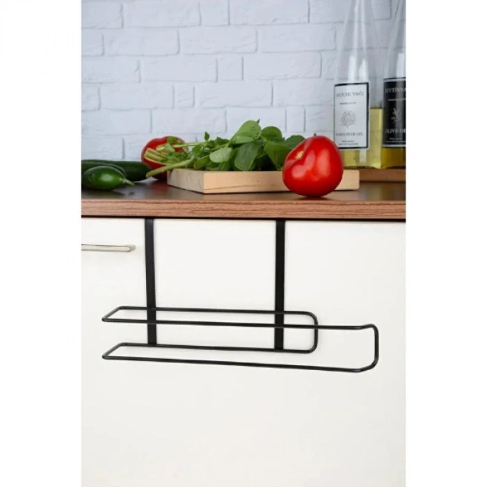 Nevamel Siyah Dolap İçi Kağıt Havluluk Askı