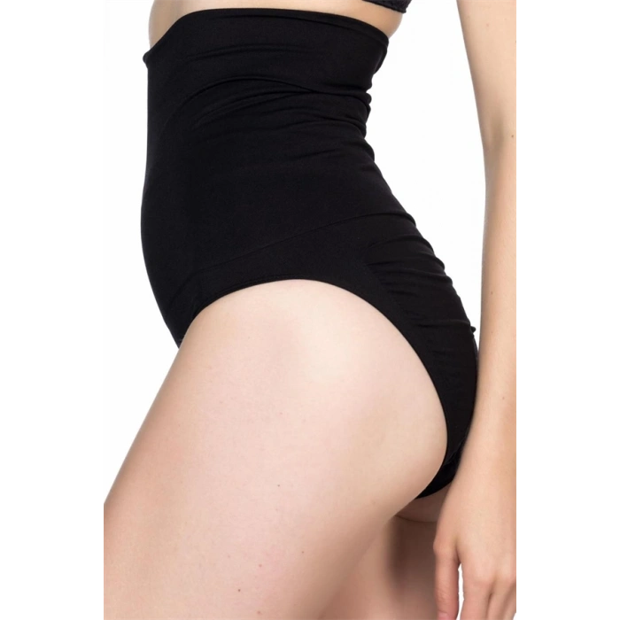 Nevamel® Siyah Double Yüksek Bel Çıtçıtlı Slip Korse