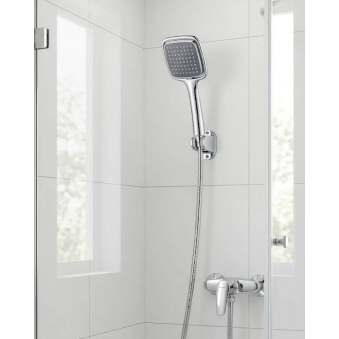 Nevamel® Siyah El Duşu Seti Spiral Duş Hortumu ve Duvar Askılı Çok Fonksiyonlu Duş Başlığı