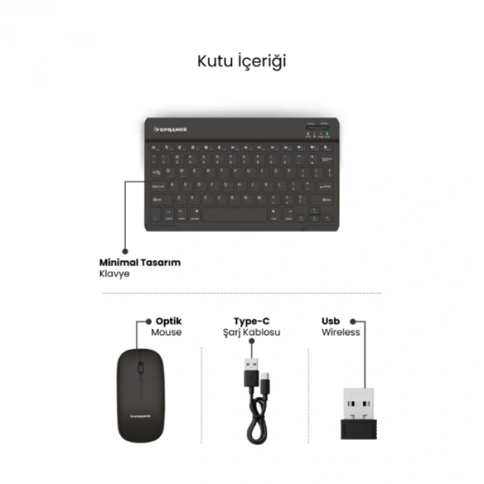 Nevamel Siyah Kablosuz Klavye Ve Mouse Seti