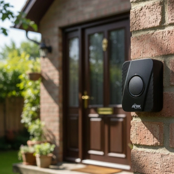 Nevamel Siyah Kablosuz Su Geçirmez Kapı Zili