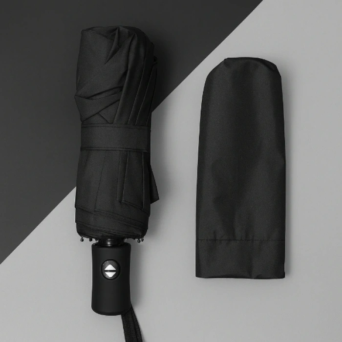 Nevamel Siyah Kılıflı Otomatik Kompakt Şemsiye