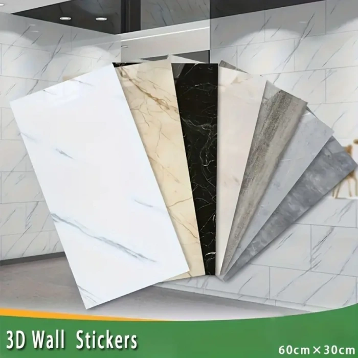 Nevamel Siyah Mermer Desenli Alüminyum Plastik Duvar Sticker