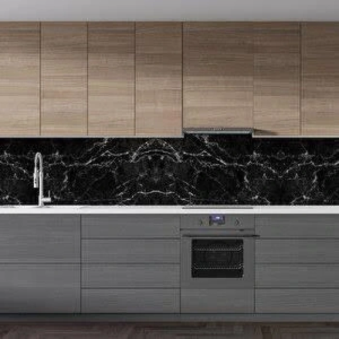 Nevamel Siyah Mermer Desenli Yapışkanlı Kaplama Kağıdı 5 Metre