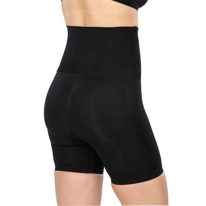 Nevamel® Siyah Mi Emay 2091 Önü Dantelli Yüksek Bel Boxer Korse (Kod:2091)