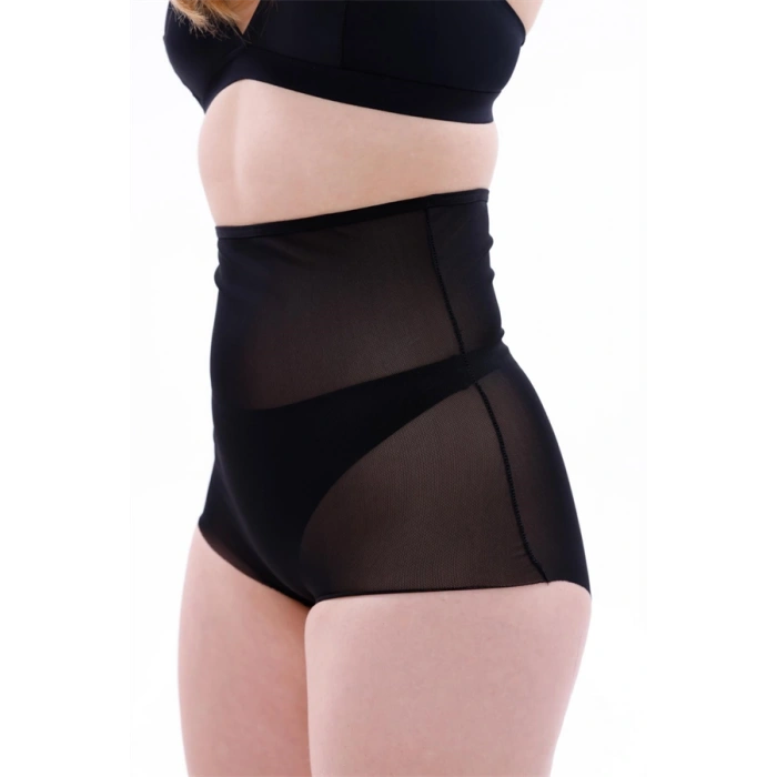 Nevamel® Siyah Mi Emay 2706 Lazer Tül Toparlayıcı Slip Hayalet Külot Korse (Kod:2706)
