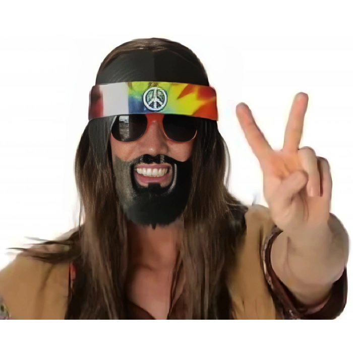 Nevamel Siyah Saçlı Bandana Hippi Parti Gözlüğü