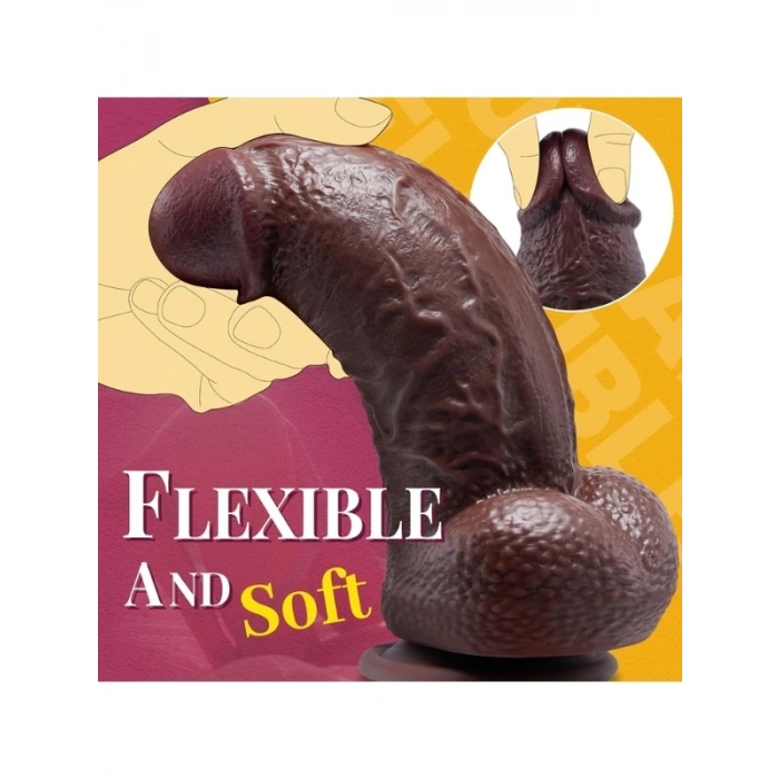 Nevamel® Siyah Superlove Realistik Dual Density Dildo – 21 Cm Güçlü Emme Tabanlı Vücut Dostu Silikon