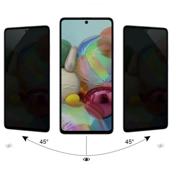 Nevamel SM Galaxy Note 10 Lite 3D Full Privacy Gizlilik Tempered Cam Ekran Koruyucu-(5775)