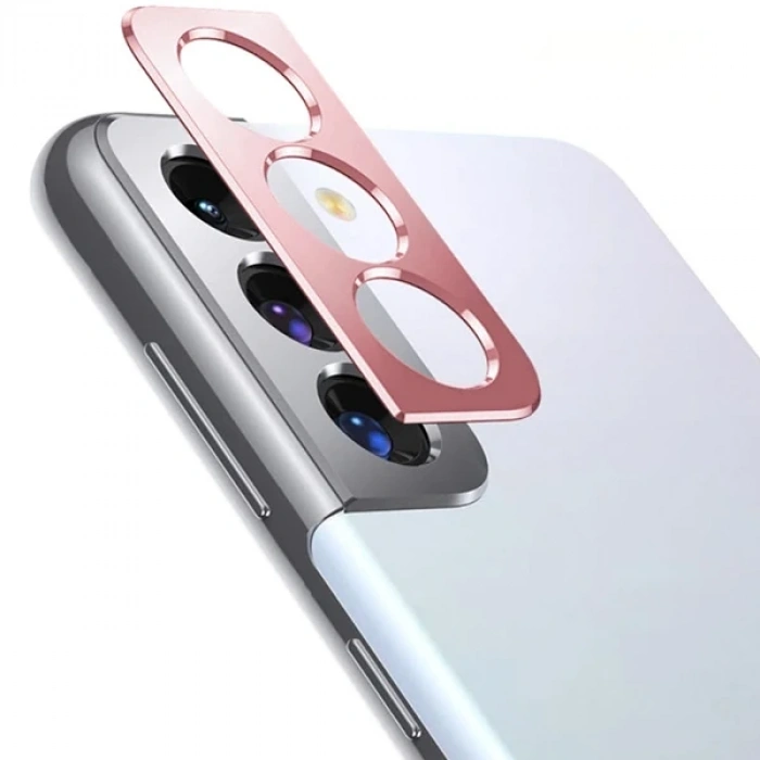 Nevamel SM Galaxy S21 / S21+ 3D Metal Kamera Koruyucu Metal Lens-(5775)