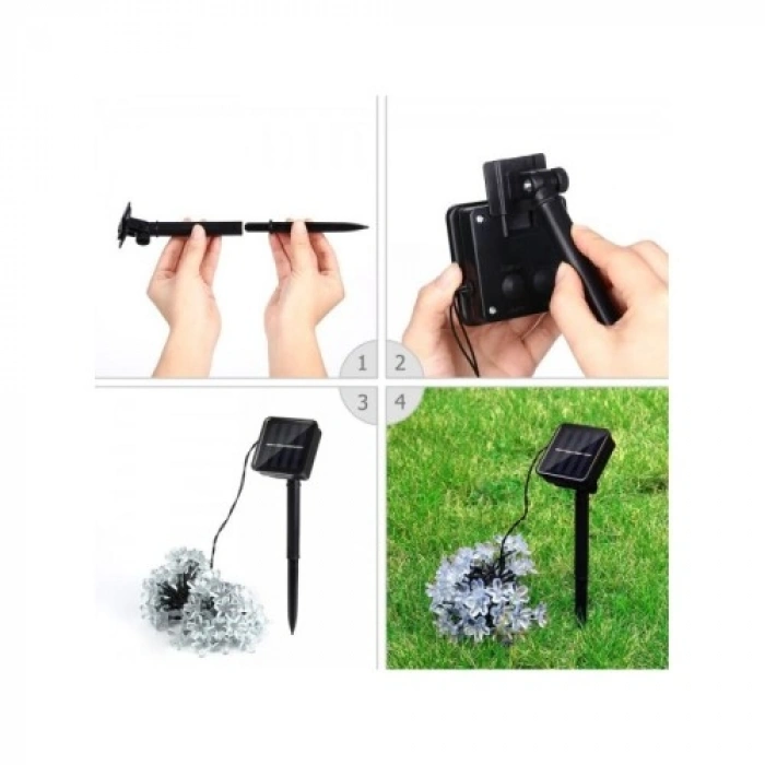 Nevamel Solar 30 LEDli Çiçek Tasarımlı Günışığı Bahçe Aydınlatma