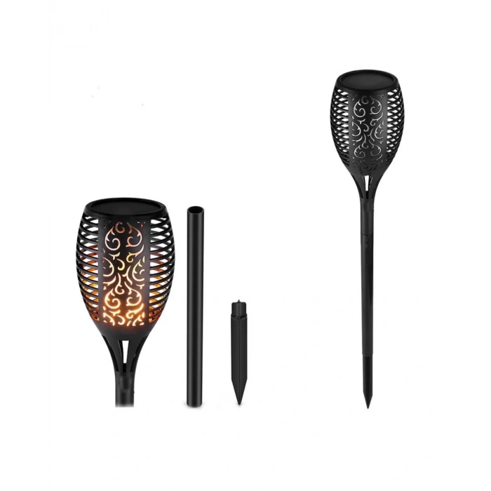 Nevamel® Solar Alev Efektli Bahçe Lambası Otomatik Işık Sensörlü Suya Dayanıklı Dekoratif Aydınlatma