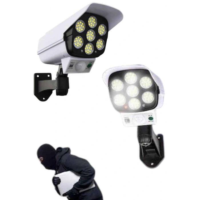 Nevamel Solar Bahçe Aydınlatması Hareket Sensörlü Uzaktan Kumandalı Kamera Görünümlü