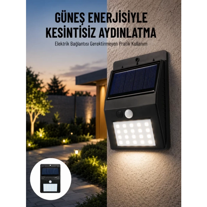 Nevamel® Solar Dekoratif Lambası Sensörlü Led Işık Bahçe Aydınlatma Yeni Nesil
