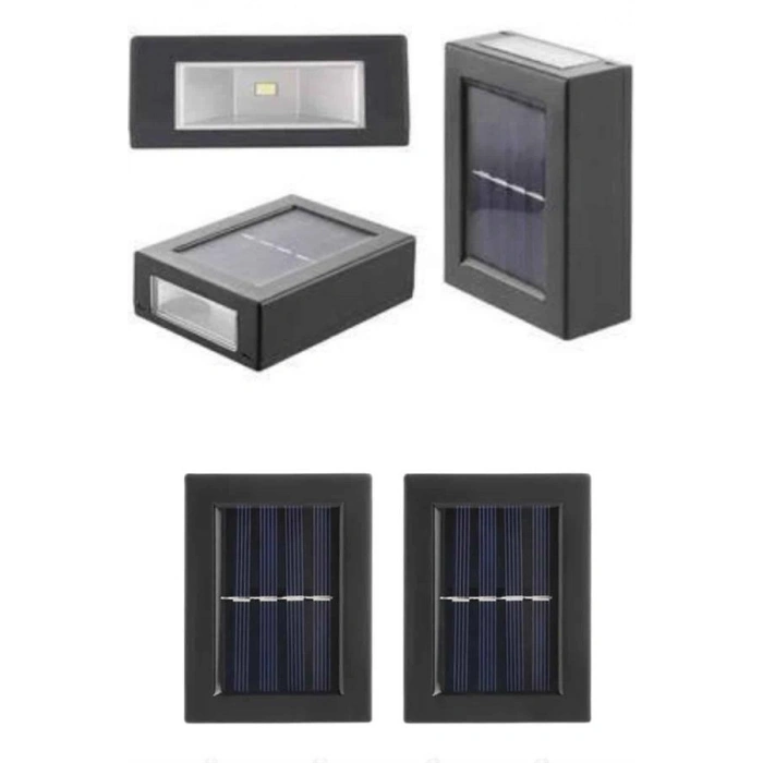 Nevamel Solar Güneş Enerjili Çift Taraflı Duvar Lambası Çift Taraflı Duvar Lamba Güneş Enerjili