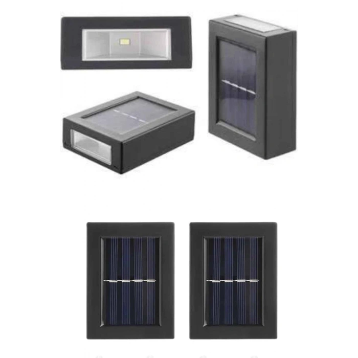 Nevamel Solar Güneş Enerjili Çift Taraflı Duvar Lambası Çift Taraflı Duvar Lamba Güneş Enerjili