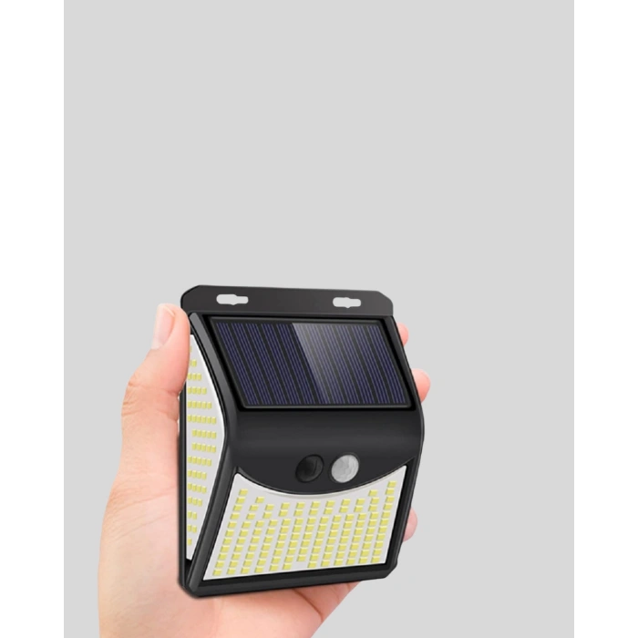 Nevamel Solar Güneş Enerjili Hareket Sensörlü 4 Taraflı Bahçe Lambası – IP65 Su Geçirmez 100 LED